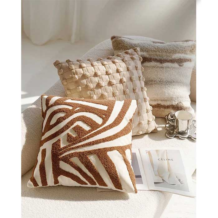 Boho Textured Throw Pillows | Bohemian Serenity