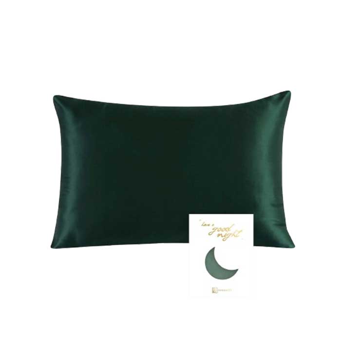 Emerald Silk Pillowcase | Bohemian Serenity