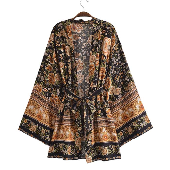 Black Boho Kimono | Bohemian Serenity