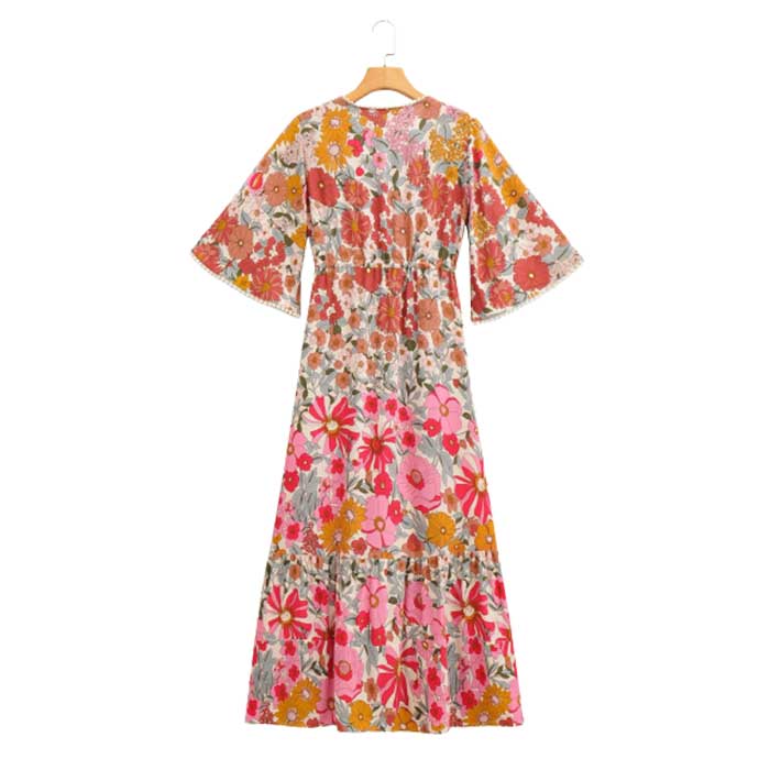 Boho Floral Print Long Dress | Bohemian Serenity