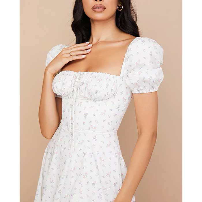 White Dress with Slit | Bohemian Serenity
